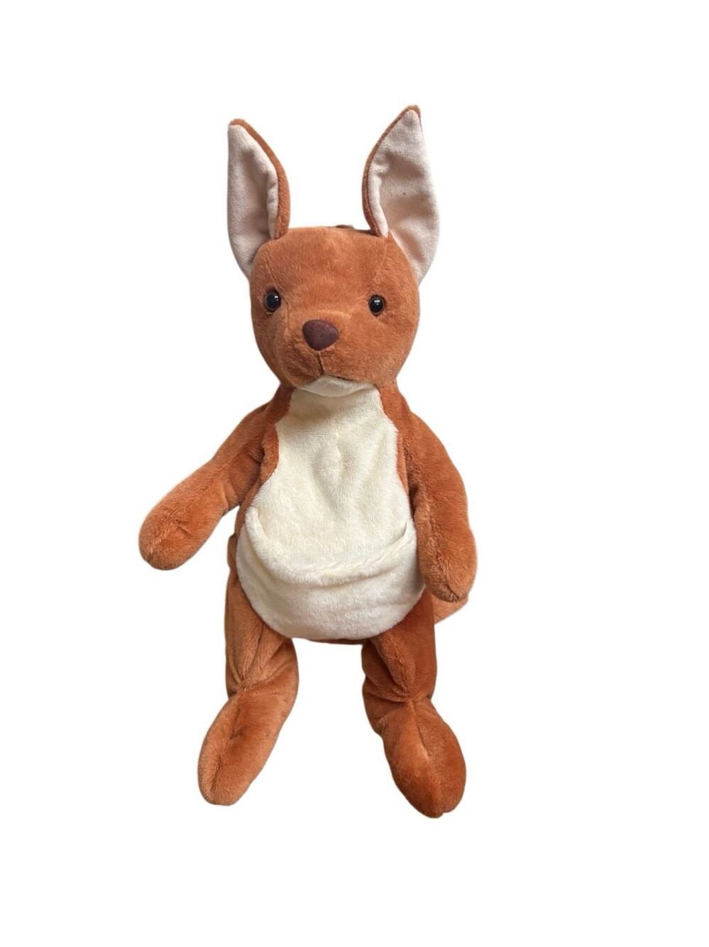Plush Kangaroo Stuffed Animal Backpack Brown Adjustable Straps Zipper Kids Bag